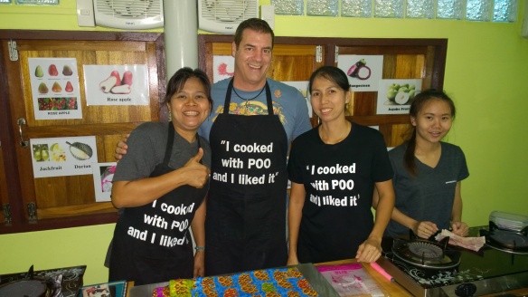 Me with teacher Poo on the left and her assistants on the right.